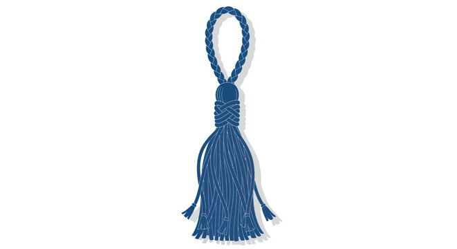 Blue Tassel Hanging Decoration Isolated on White Background
