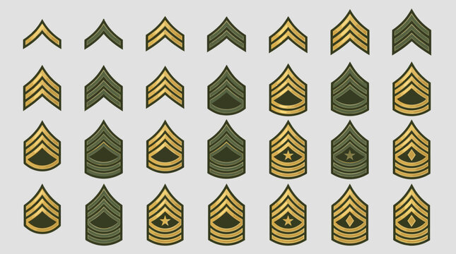 Military Rank Insignia Chevrons Stripes Badge Uniform Emblem and Decorations
