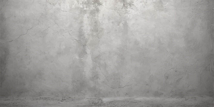 A dark and aged grunge concrete wall texture features a rough grey surface pattern perfect for an old vintage cement backdrop design