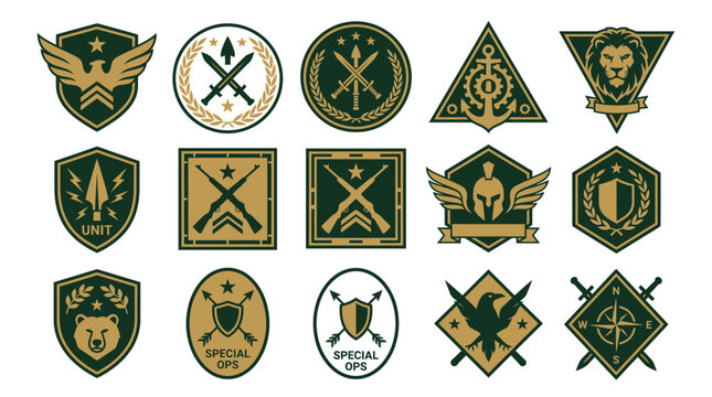 Military Patches Collection: Army Eagles, Shields, Swords, Lions, Bears
