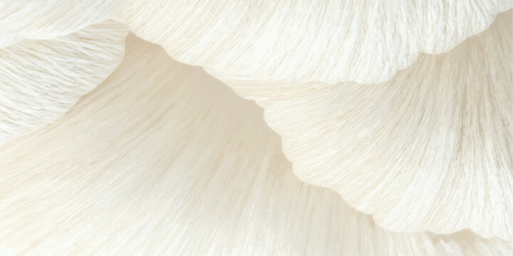 Delicate, ethereal layers of sheer fabric create a soft, textured abstract background with subtle ruffles, suggesting elegance and lightness.