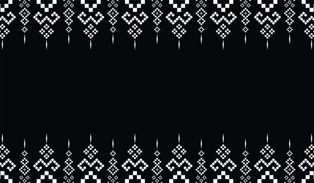 Nature vintages cross stitch traditional ethnic pattern paisley flower Ikat background abstract Aztec African Indonesian Indian seamless pattern for fabric print cloth dress carpet curtains and sarong