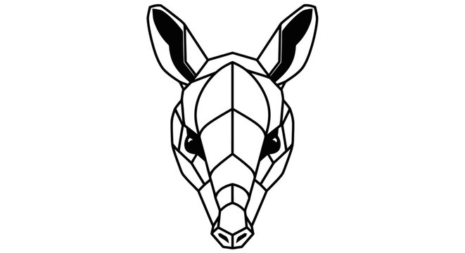Geometric Armadillo Head Icon, Low Poly Animal Illustration, Vector Art