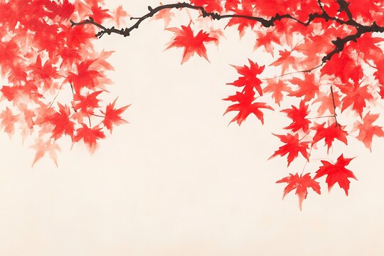 Vibrant red leaves on a branch