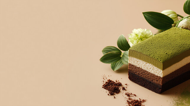 matcha chocolate layer cake