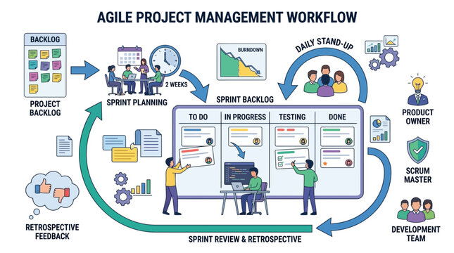 Agile Project Management Workflow Illustration