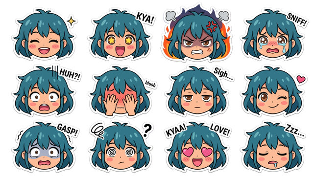 Anime Girl Emotes - Diverse Emotions Collection