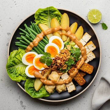 Delicious Gado Gado Indonesian Salad with Peanut Sauce