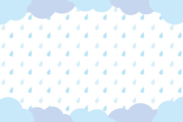 雨模様のかわいい背景イラスト © Mina3