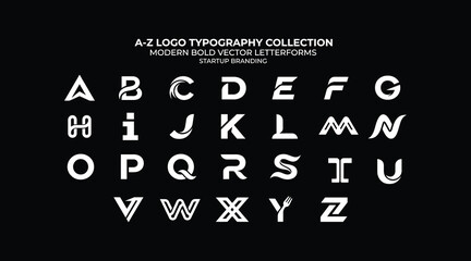 Az logo typography collection modern bold vector letterforms © Lovely