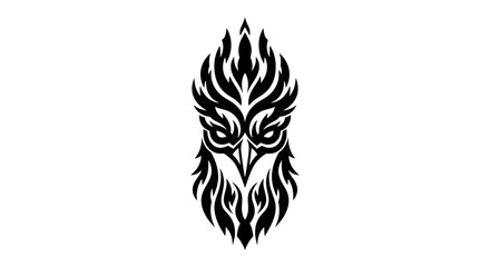 Fototapeta premium Tribal Eagle Head Tattoo Design - Black and White Vector Art