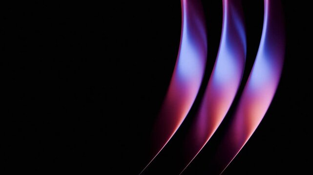 Abstract 4K Motion Graphics Loop Serene Blue Purple and Pink Metallic Waves on Black ideal for elegant or tech-inspired backdrops title and logo