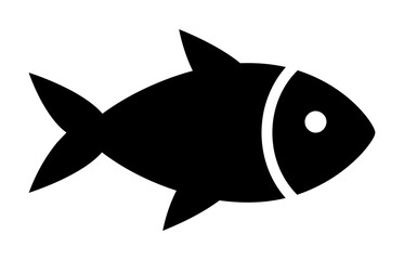 Obraz premium Minimalist Fish Icon Silhouette for Seafood Branding