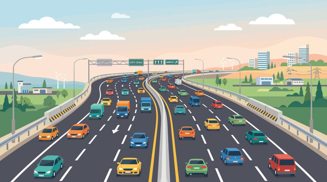 Busy Highway Traffic