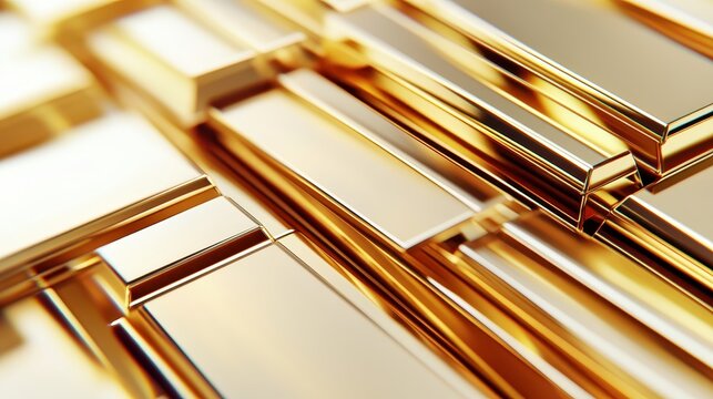 Close-up view of polished gold bars arranged in a pattern, representing wealth and investment opportunities.