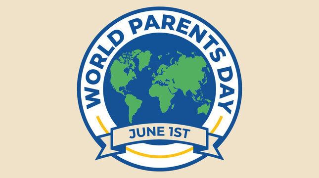 World Parents Day Circular Frame with Global Map