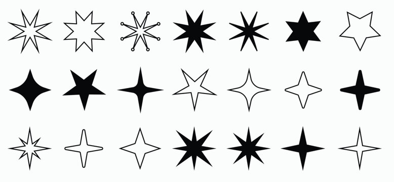 yk trendy star shapes signs and symbols millennial