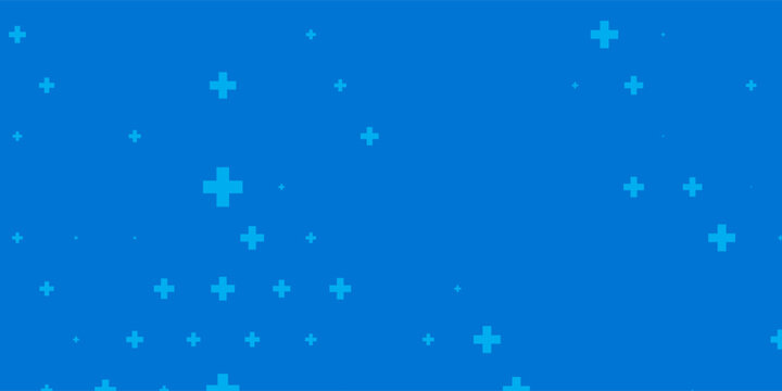 Blue Mathematical Plus Symbols Pattern. Math Design Elements Background. Medical Tech Background. Vector Illustration.