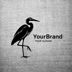 Fototapeta premium Black and white logo with a crane
