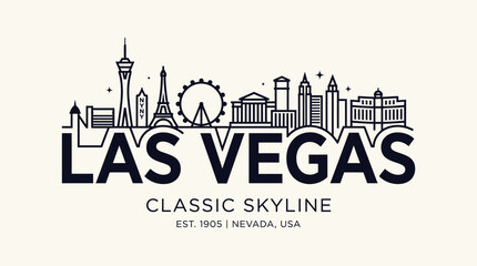 Obraz premium Las Vegas Skyline: Classic Cityscape Vector Illustration