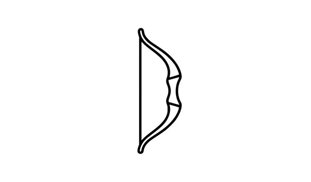 Archer Bow Outline Icon Vector Recurve Bow Symbol for Web Design