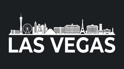 Fototapeta premium Las Vegas Skyline Silhouette: Iconic Cityscape Design.