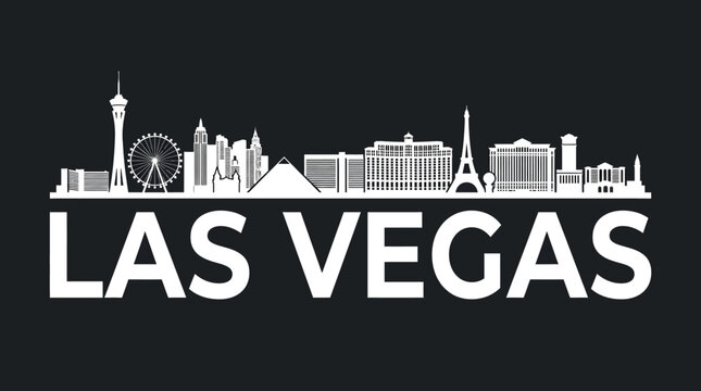 Las Vegas Skyline Silhouette: Iconic Cityscape Design.