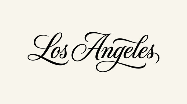 Elegant Los Angeles Script on Cream Background