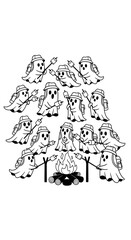 Fototapeta premium Halloween Tree Decoration