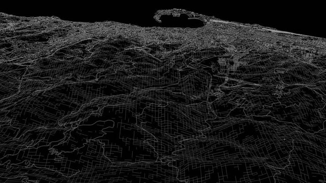 3D looped animation of city - Messina Italy