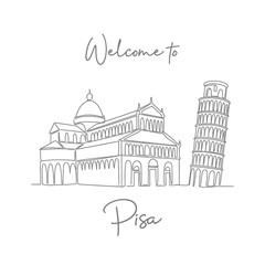 Obraz premium Minimalist Pisa Landmarks Outline - Travel Illustration