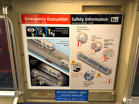 BART Emergency Evacuation Safety Information Sign