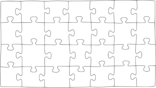 Blank jigsaw puzzle pieces, ready to be completed