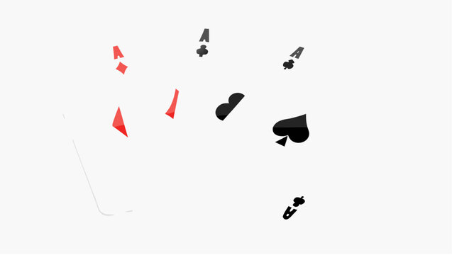 Vintage playing cards symbols float in air vector illustration of red and black suits