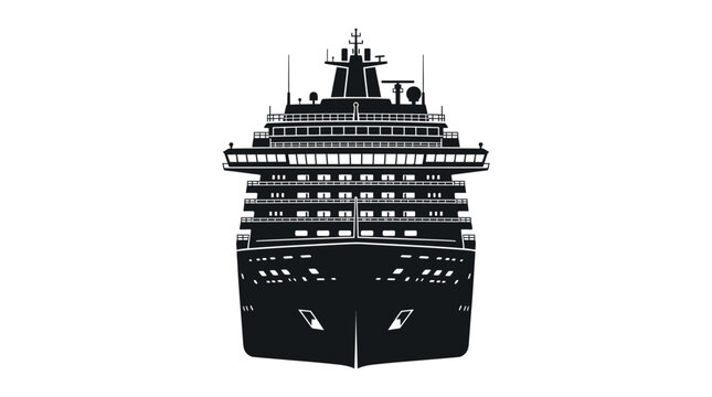Cruise ship silhouette against a white background flat vector illustration