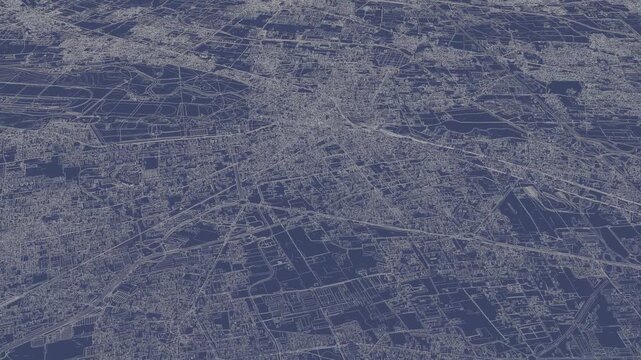 3D looped animation of city - Monza Italy
