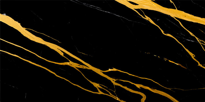 Black Marble Texture Vector Background with Elegant Gold Veins and Smooth Polished Surface for Luxury Interior and Creative Design Projects