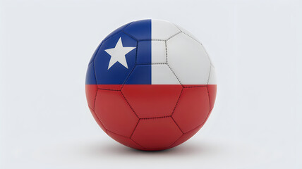 Naklejka premium Chilean flag soccer ball on white background