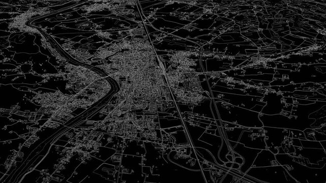 3D looped animation of city - Empoli Italy
