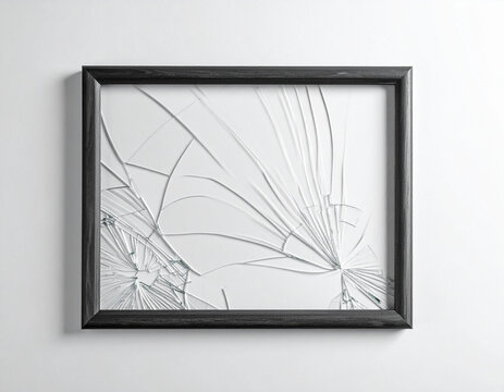 Broken glass picture frame