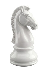 White chess knight figurine on transparent background © Photo Find