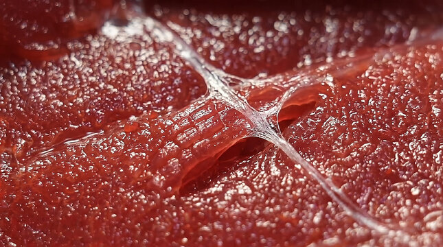 texture of fresh raw beef meat fibers