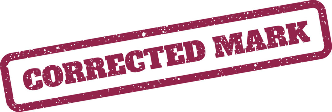 Grungy rectangular stamp featuring corrected mark text for general error rectification and official amendments