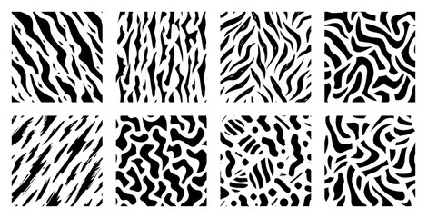 animal stripe pattern swatches with organic wavy line texture © Logan