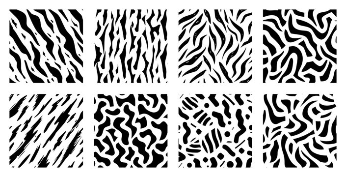 animal stripe pattern swatches with organic wavy line texture
