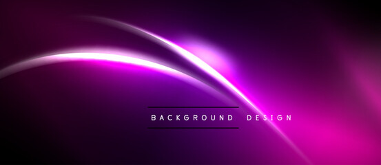 Obraz premium Abstract neon lines create dynamic purple glow. Modern background design with smooth gradients, perfect for digital projects.