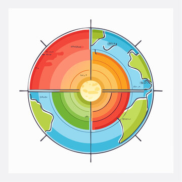 Diagram of Earth's Layers and Continents
