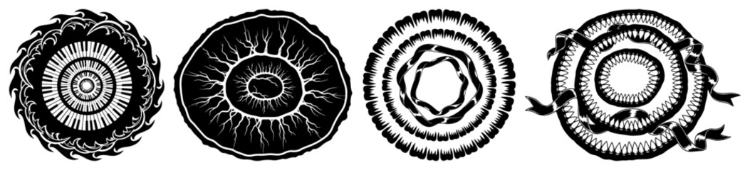 circular mandala design elements with diverse organic and musical textures © Logan