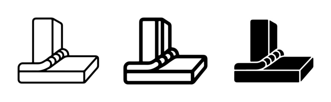 Welding Joint Icons, Metal Fabrication Symbols, Industrial Connection Graphics, Engineering Design Elements