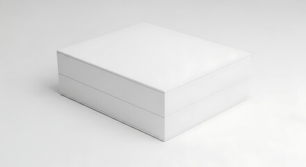 Fototapeta premium Isolated square white jewelry box mockup with lid for premium product packaging presentation and branding design